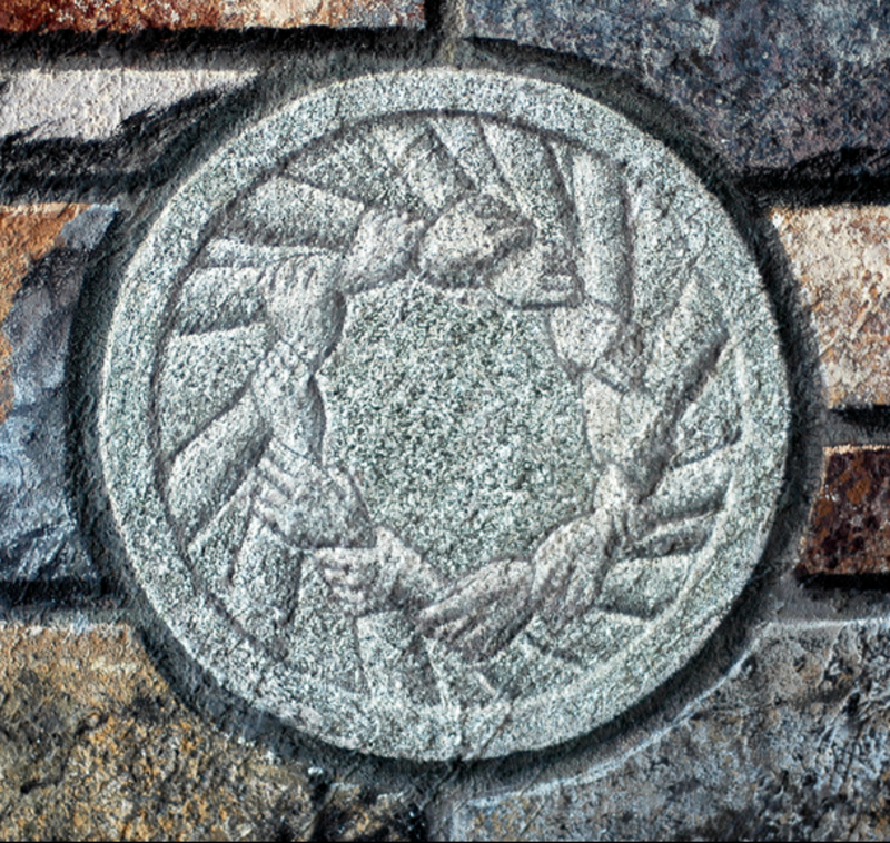 Connecting hands of restorative justice.