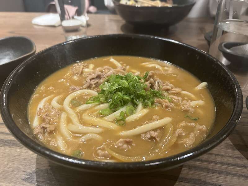 Udon in curry with meat