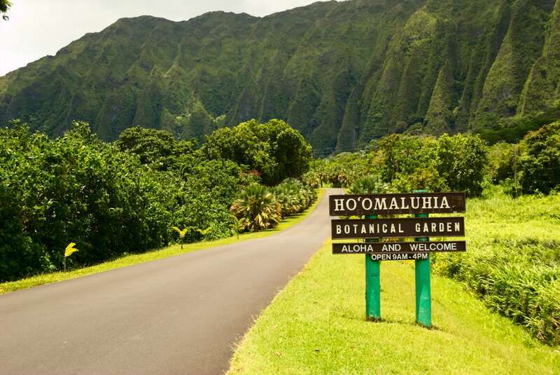 Ho'omaluhia Botanical Garden - Entry Sign