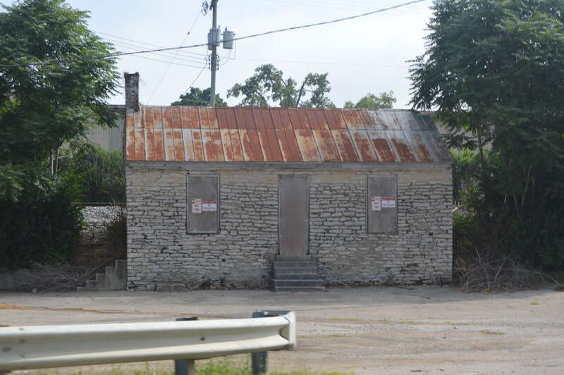 Front of the James McConnell House, located on the northern side of Old Frankfort Pike west of the Thompson Road intersection in Lexington, Kentucky, United States.  Built in the late eighteenth century, it is listed on the National Register of