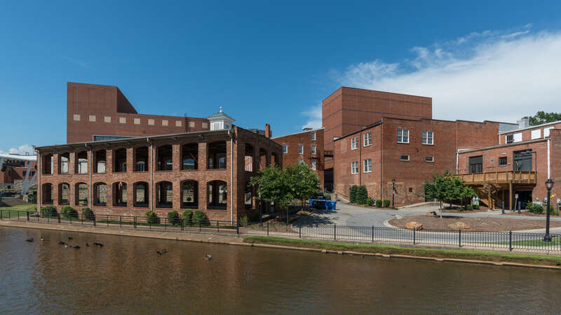 A south view of some of the buildings forming the Peace Center in Greenville, South Carolina