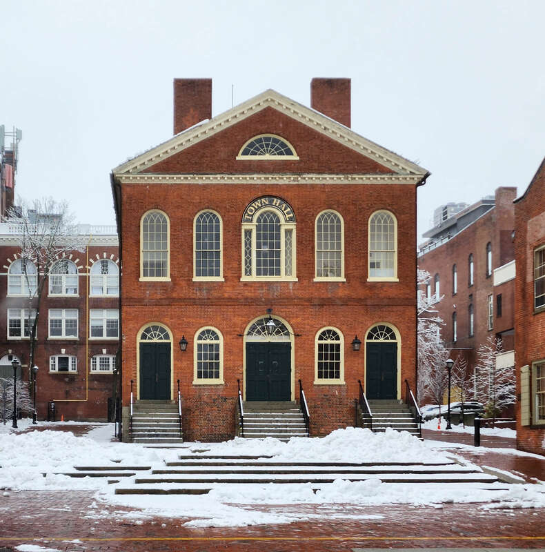 Salem's Old Town Hall. The design is attributed to Charles Bulfinch.