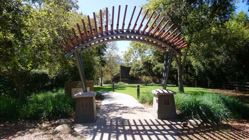 The Sound Arch (by Trimpin) is in Libbey Park at the entrance of Libbey Bowl (seen in the background).