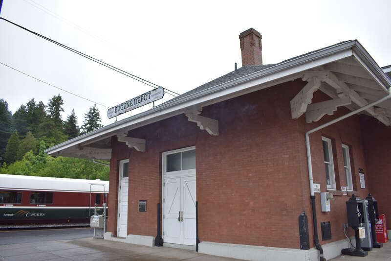 The Southern Pacific Passenger Depot in Eugene, Oregon, was constructed in 1908 and is listed on the National Register of Historic Places.
