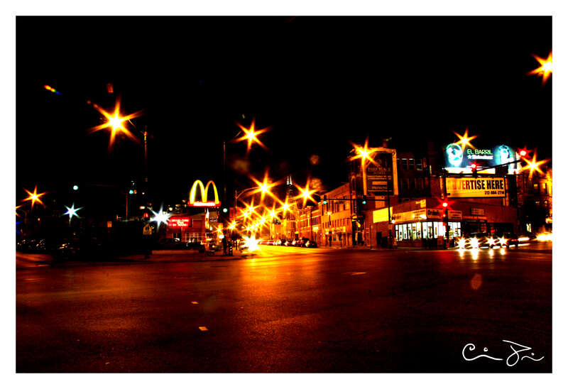 About as close to a seeing a star the sky as you will get in chicago without it being satellite.  McDonald's is at the center of Pilsen's universe