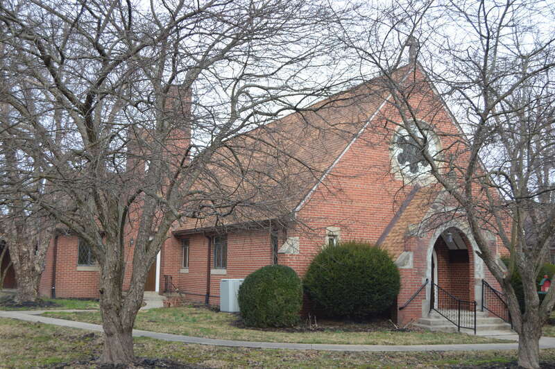 Front and southern side of St. Sylvester's Catholic Church, located at 119 N. Second Street in Zaleski, Ohio, United States.