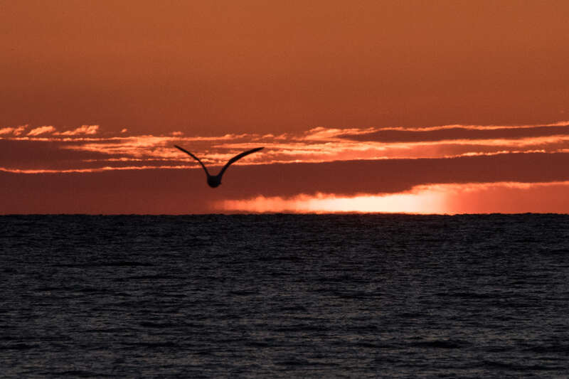 Sunrise over Lake Superior at Grand Marais, MN is one of many cities that visitors stay when enjoying winter recreation activities and scenic views of the U.S. Department of Agriculture (USDA) Forest Service (FS) Superior National Forest region in