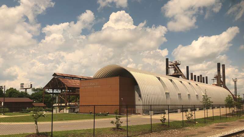 The Sloss Furnaces national historic landmark site in east-Central downtown Birmingham, Alabama. July, 2018.