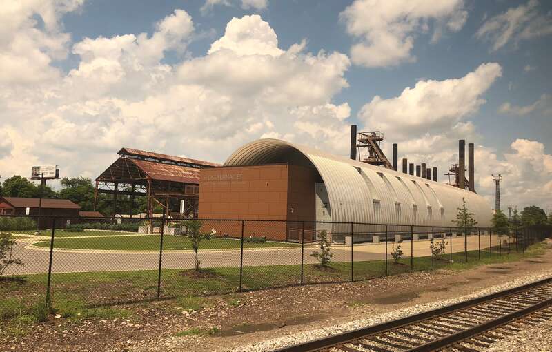The Sloss Furnaces national historic landmark site in east-Central downtown Birmingham, Alabama. July, 2018.