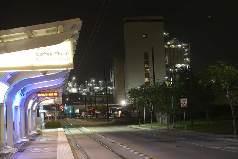 Coffee Plant Second Ward Rail Station. From the west part of the platform.