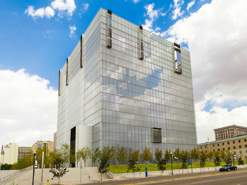 US Courthouse Bulding (351 S. West Temple) in Salt Lake City, Utah, USA.