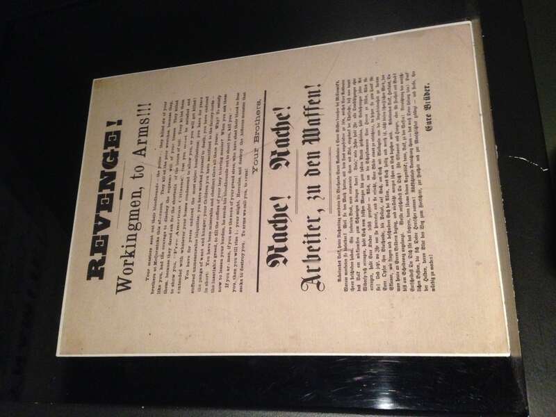 An original Haymarket Flyer @ Chicago History Museum
