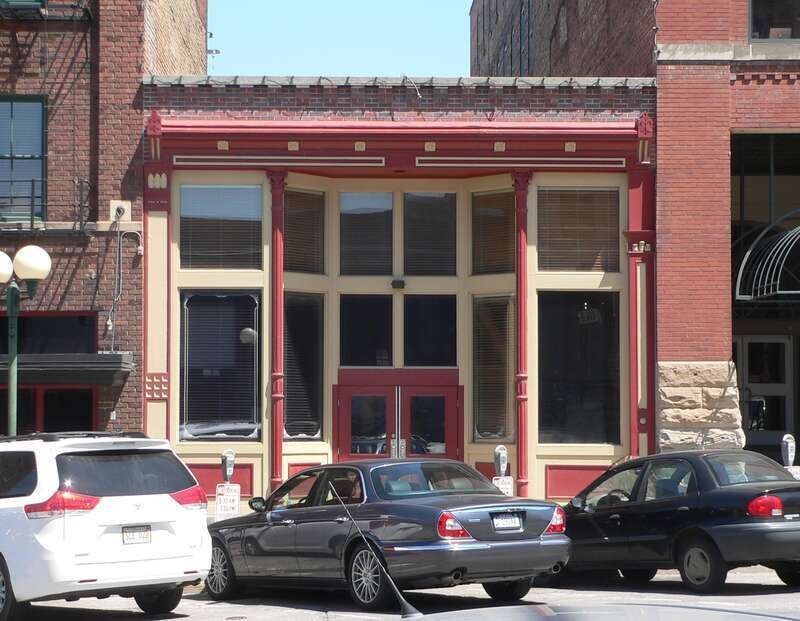Haymarket District in Lincoln, Nebraska: unsigned building on north side of P Street between 7th and 8th Streets.