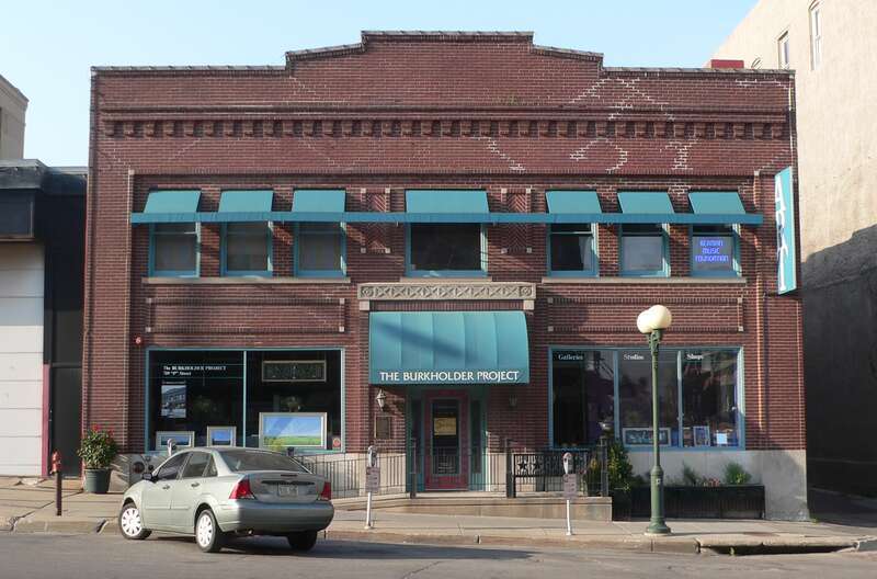 Haymarket District in Lincoln, Nebraska: Old Woods Bros. building, located at 719 P Street; seen from the north.  According to a plaque on the building, it was constructed in 1914.