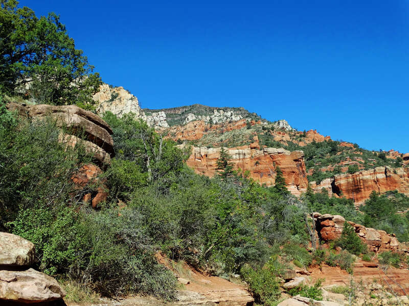 (1 in a multiple picture album)

For beautiful scenery, Sedona, AZ and the country around it is hard to beat. I always enjoy the combination of greens and reds against a blue sky.