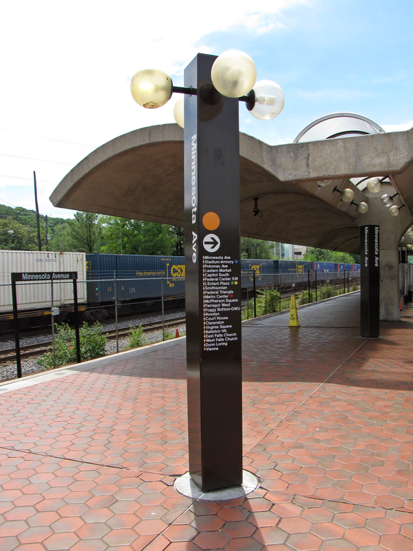 Lighted pylon at Minnesota Avenue station, in northeast Washington, DC.

Ben Schumin is a professional photographer who captures the intricacies of daily life.  This image may be used under Creative Commons Attribution-ShareAlike 2.0.  Please provide