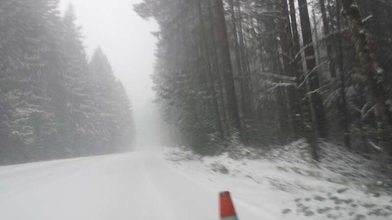 The Cascades were hit with icy snow in mid-November this year. This picture was taken on Nov. 13 on U.S. 26 near Rhododendron by Shaun Freiburg.