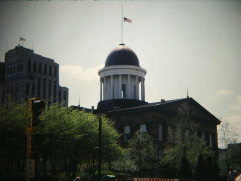 Springfield, Illinois, where Lincoln practiced law and served in legislature, digital copy of slide. Complete indexed photo collection at WorldHistoryPics.com.