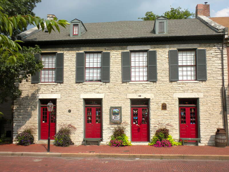 318 S. Main Street, St. Charles, Missouri. Part of Stone Row on the NRHP since July 29, 1969.  Houses on listing are 314-330 S. Main St., St. Charles