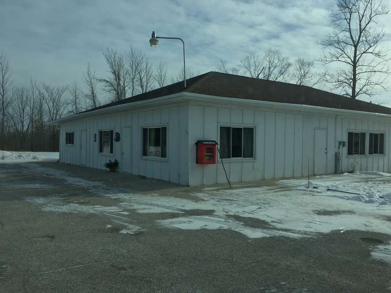 The building for the Mishicot VFW Vet's Park on Main Street (Highway 147) at the edge of Mishicot, WI.