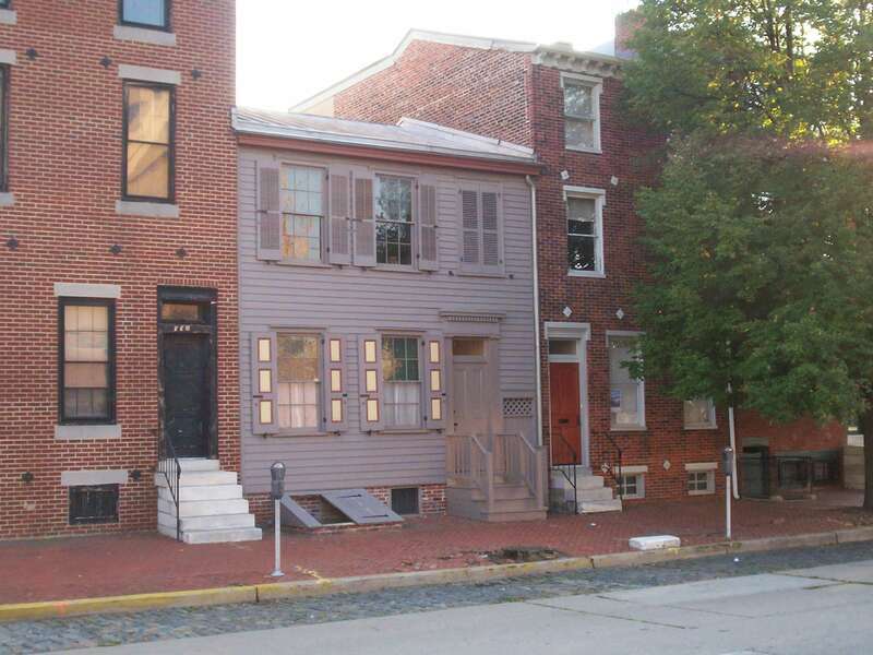 The Walt Whitman House in Camden, NJ, where Walt Whitman spent the last years of his life. Note: Whitman's House is the gray one in the middle, not made of brick. The house to the right serves as the Visitors Center.