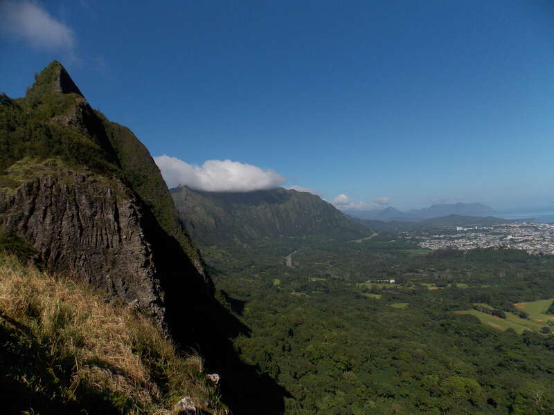 The view from Nu‘uanu Pali State Wayside on the eastern side of Oahu, Hawaii.