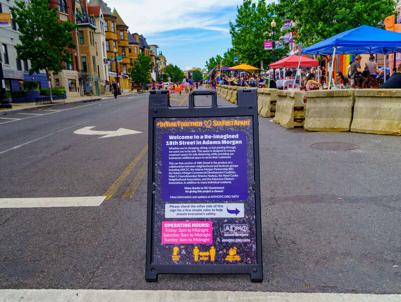 Re-imagined 18th Street in Adams Morgan, Washington, DC USA