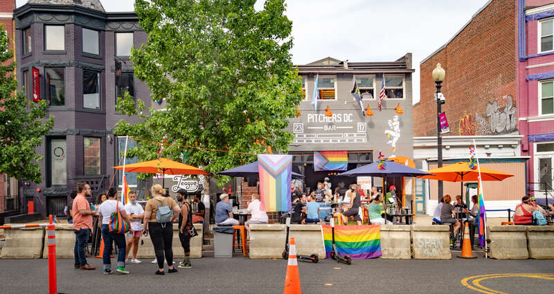 Re-imagined 18th Street in Adams Morgan, Washington, DC USA