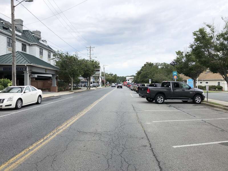 View north along Delaware State Route 1A (Christian Street) at Bayard Avenue in Rehoboth Beach, Sussex County, Delaware