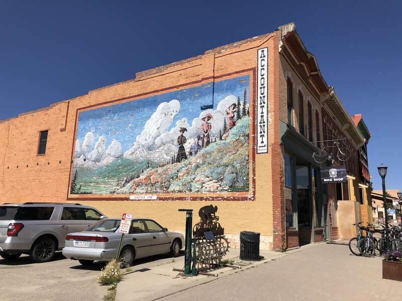 Painting on the side of a building in Leadville, Lake County, Colorado