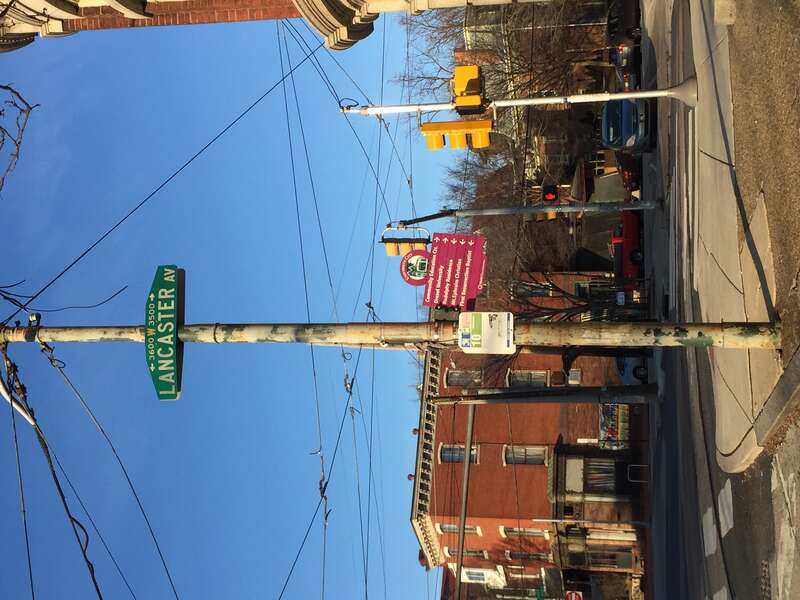 SEPTA trolley stop at 36th and Lancaster