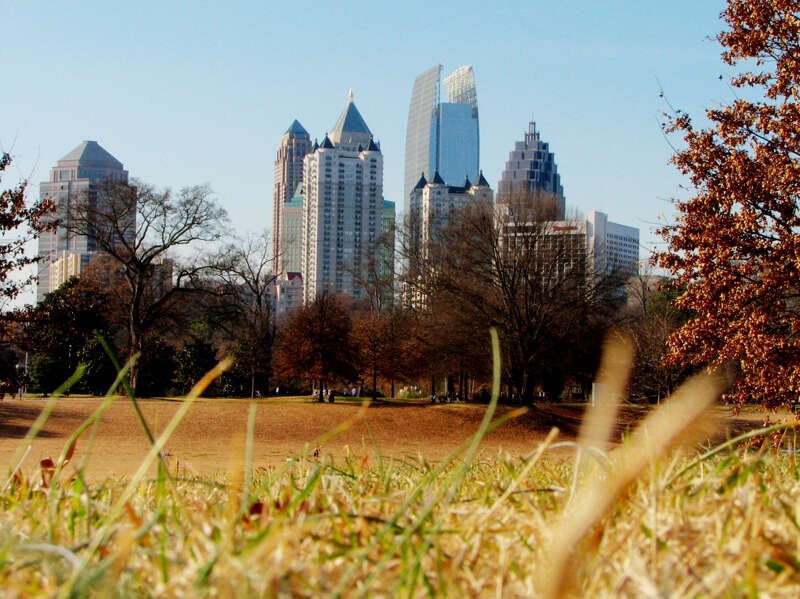 The view from Piedmont Park in Atlanta, Ga just behind Park Tavern.