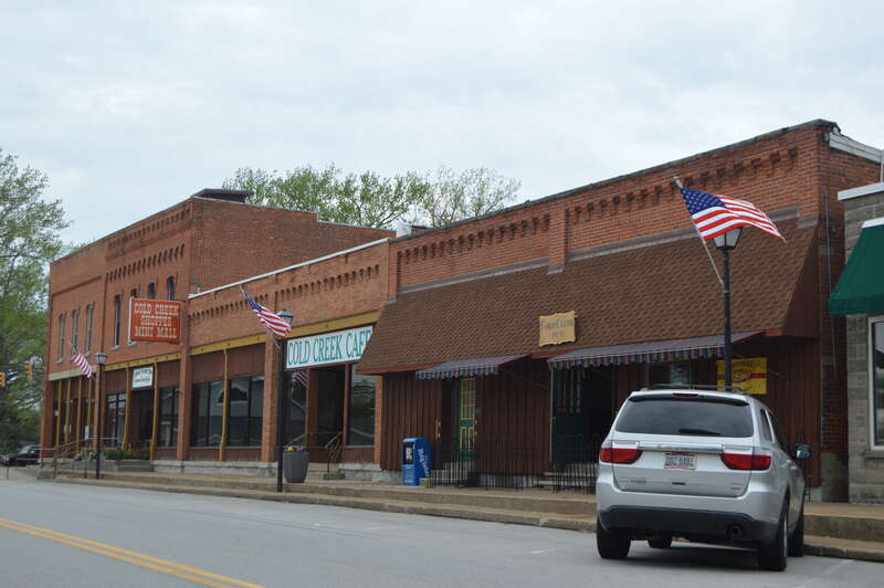Buildings on the northern side of Main Street (State Route 101) immediately east of its junction with Washington Street in central Castalia, Ohio, United States.