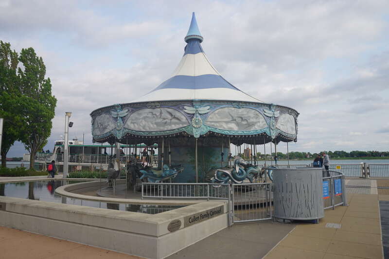 The Cullen Family Carousel at the William G. Milliken State Park and Harbor in Detroit, Michigan (United States).