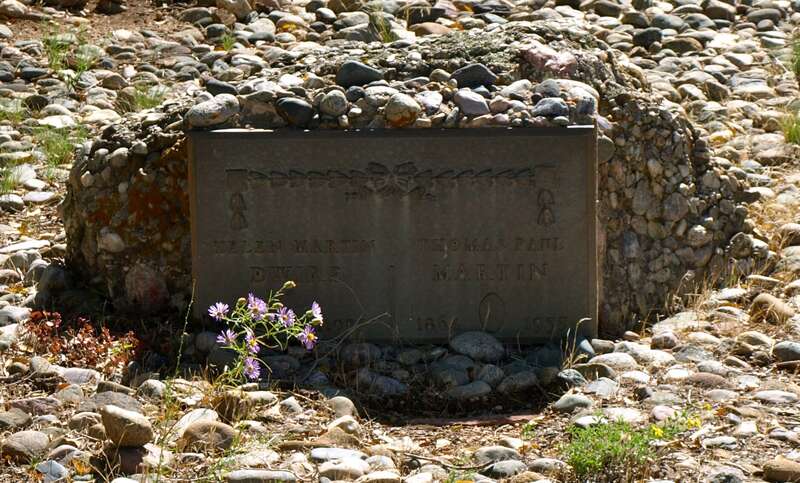 Grave marker of Helen Martin Dwire and Thomas Paul &quot;Doc&quot; Martin, Sierra Vista Cemetery, Taos, New Mexico. Taken Sept. 24, 2010.