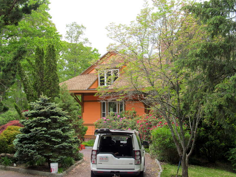 The former Conomo station, repurposed as a private residence, in May 2017
