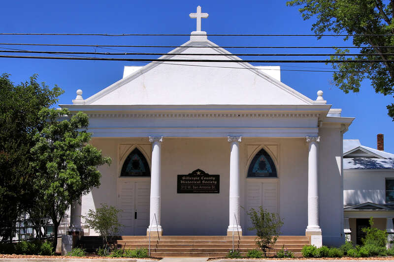 The Gillespie County Texas Historical Society building in Fredericksburg, Texas, United States.