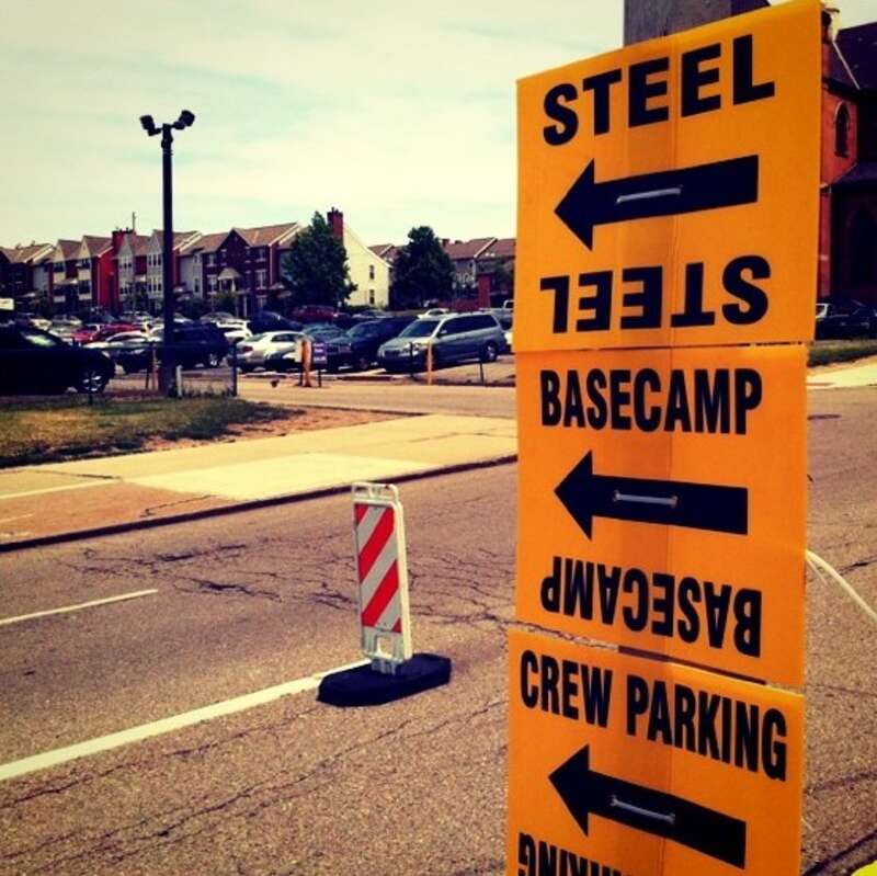 Movie sign arrow locations for The Dark Knight Rises in Pittsburgh