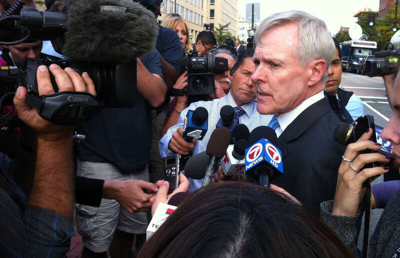 WASHINGTON (Sept. 16, 2013) Secretary of the Navy (SECNAV) Ray Mabus is interviewed by local and national media near the Washington Navy Yard about a shooting at the Navy Yard. (U.S. Navy photo by Ed Buice/Released) 130916-N-ZZ999-103
Join the