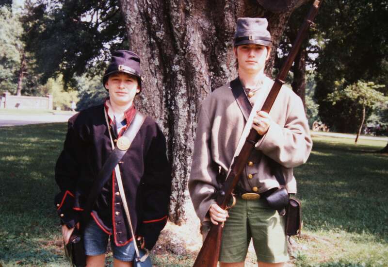 Marcus and Nathan Todd. Western Civil War Battlefield, Tennessee, digital copy from slide. Complete indexed photo collection at WorldHistoryPics.com.