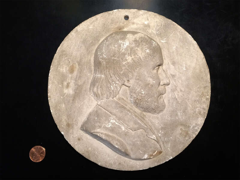 Bas relief by sculptor Salathiel Ellis, 1865, obverse