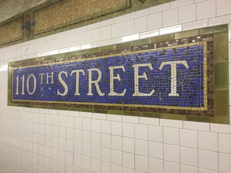 Mosaic tile for the 110th Street Station on the 6 Train