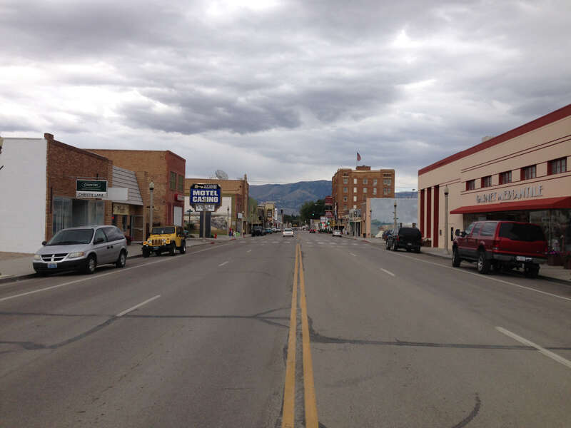 View east along U.S. Route 50 about 66.1 miles east of the Eureka County line in downtown Ely, Nevada