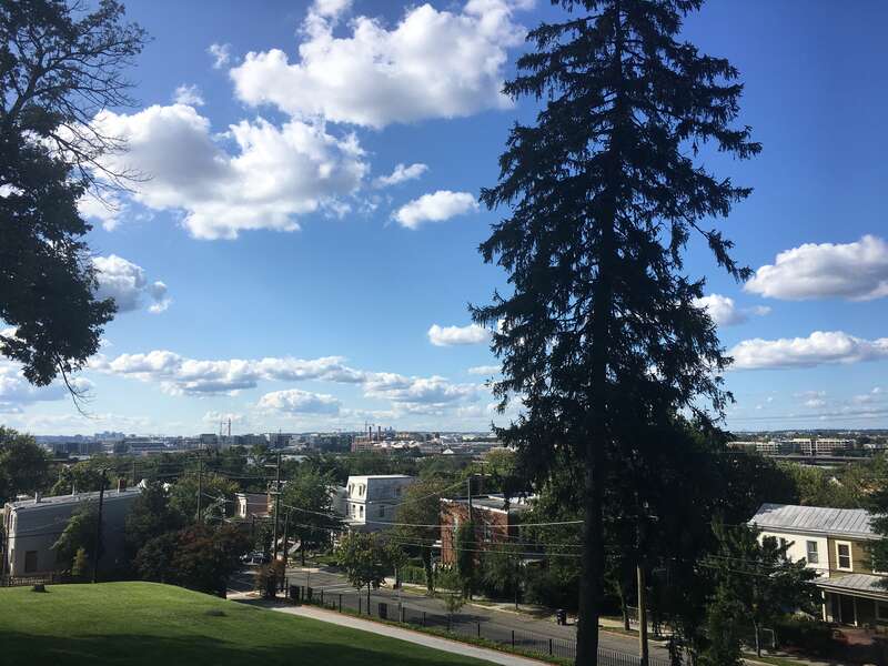 The view of Washington, DC taken from the 2nd floor bay window of the Cedar Hill House. September, 2017