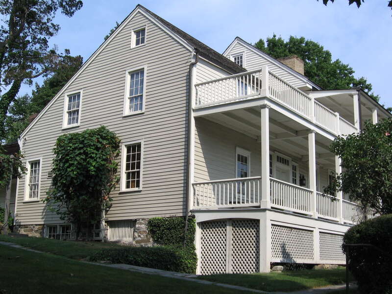 Bush-Holley House in the Cos Cob section of Greenwich, Connecticut, viewed from the southeast corner