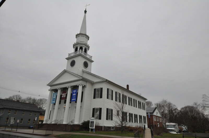 Guilford Historic Town Center, Guilford, Connecticut.  The First Congregational Church.
