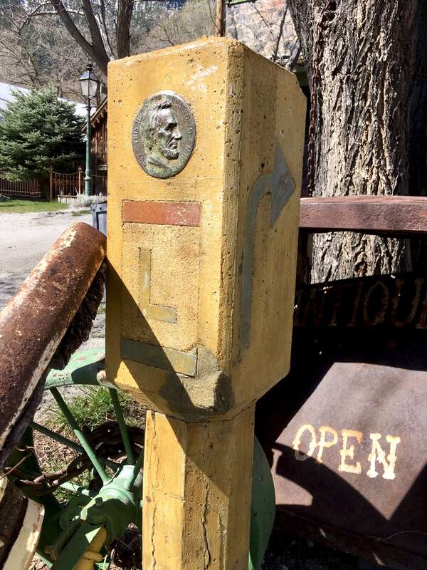 Road Marker on the main road in Genoa, Nevada