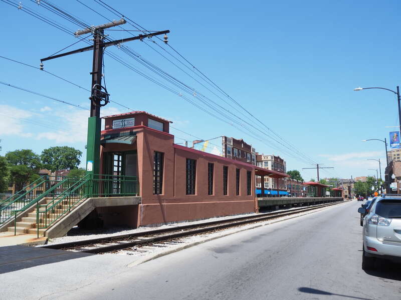 Northbound track at South Shore from the south end at 72nd Street