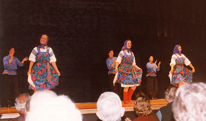 The New Archangel Dancers was formed in 1969, to preserve some of the Russian cultural traditions of the 18th and 19th centuries.  They are all women and volunteers.  None is a professional dancer or has Russian lineage.  They perform 30-minute shows
