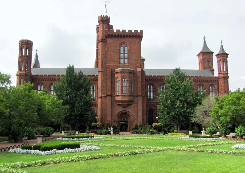 Smithsonian Institution,  Rear view of &quot;The Castle&quot;, the Institution's headquarters Washington DC, USA